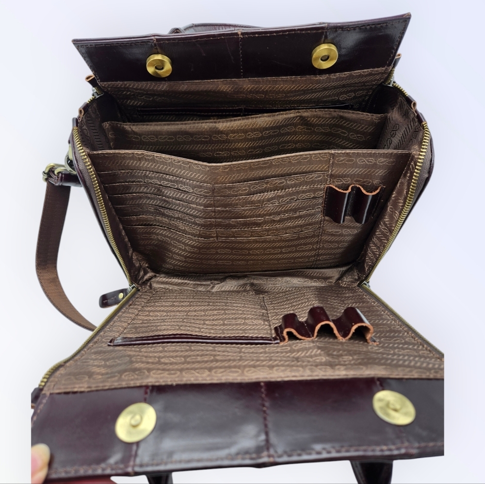 Cobbler Legend Brown Leather Bag Crossbody Satchel Organizer Purse - Picture 9 of 16